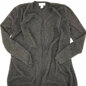 Loft Boyfriend Cardigan Sweater in Dark Gray XS